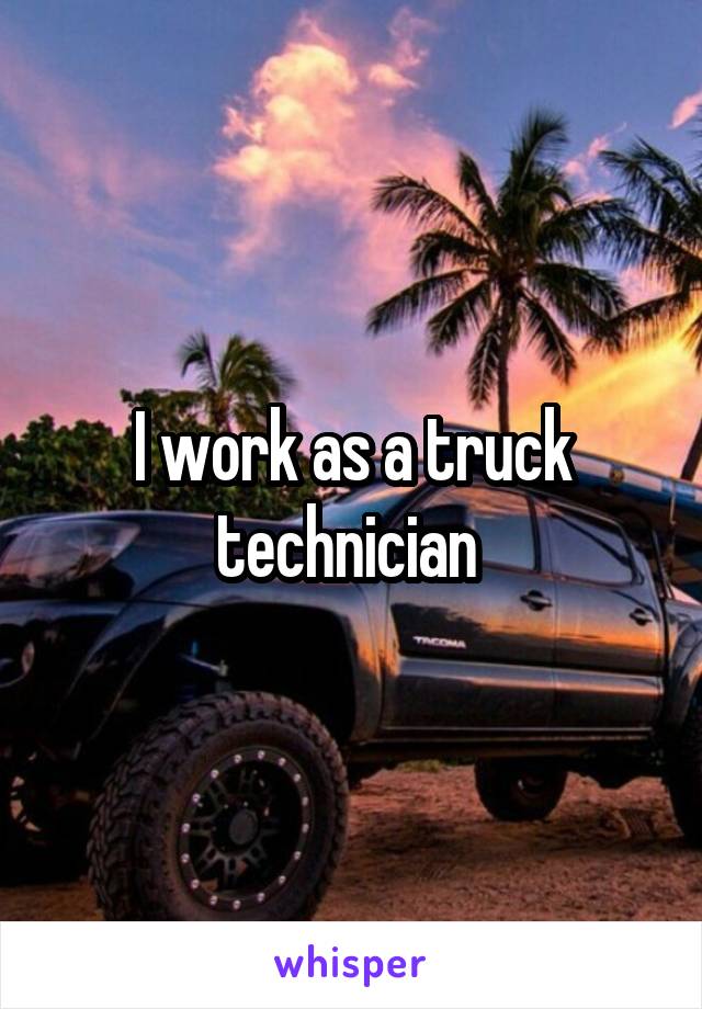 I work as a truck technician 