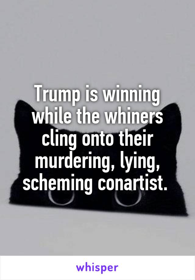 Trump is winning while the whiners cling onto their murdering, lying, scheming conartist. 