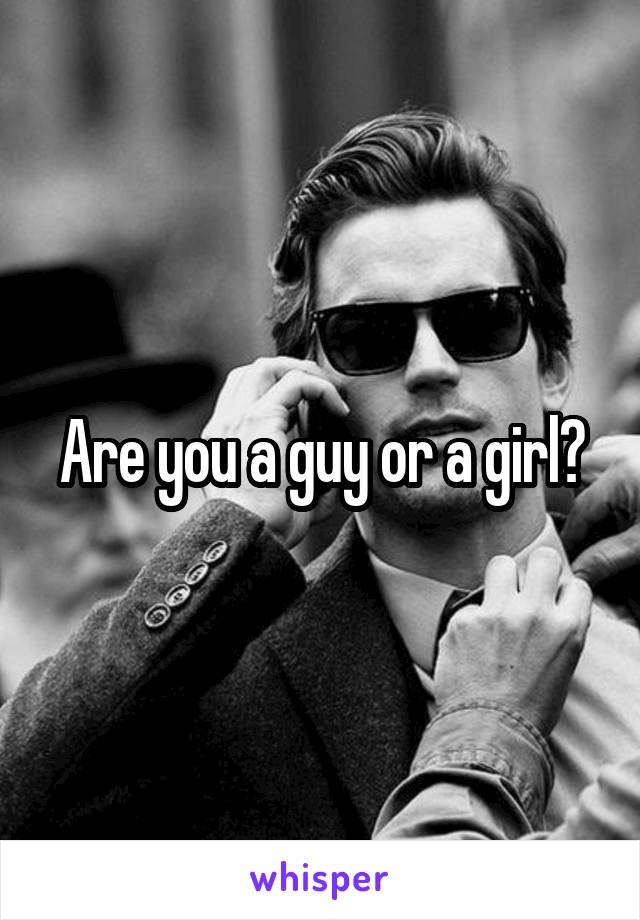 Are you a guy or a girl?
