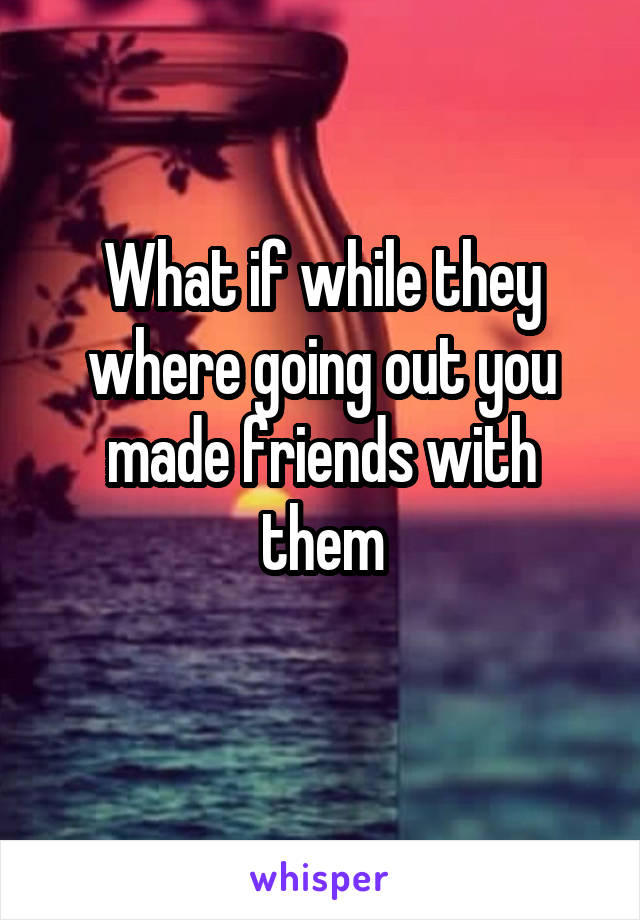 What if while they where going out you made friends with them
