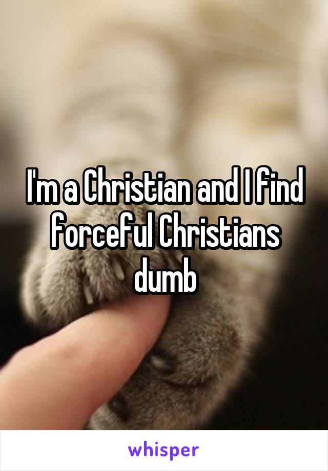 I'm a Christian and I find forceful Christians dumb