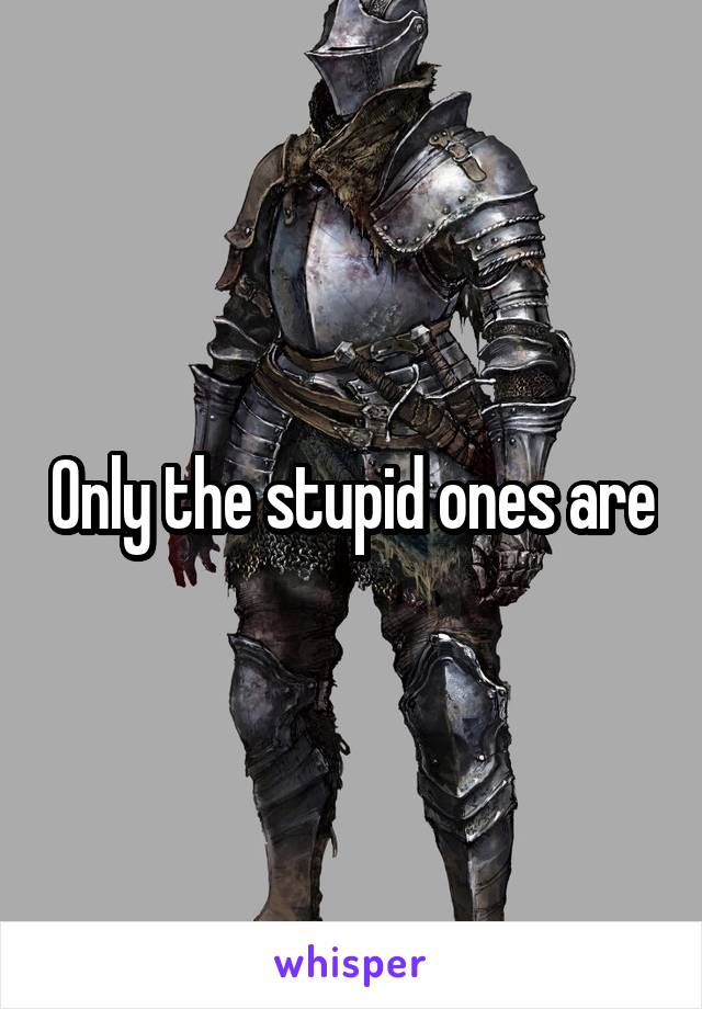 Only the stupid ones are