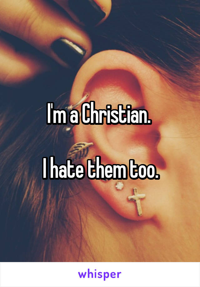 I'm a Christian. 

I hate them too.