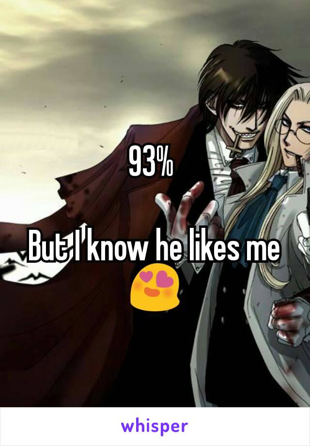 93% 

But I know he likes me 😍