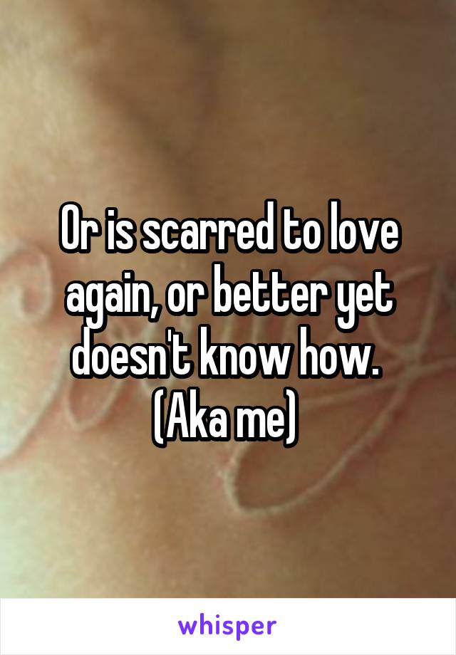 Or is scarred to love again, or better yet doesn't know how. 
(Aka me) 