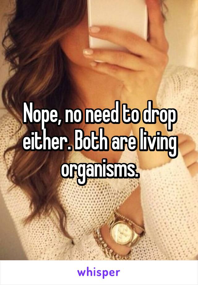 Nope, no need to drop either. Both are living organisms.