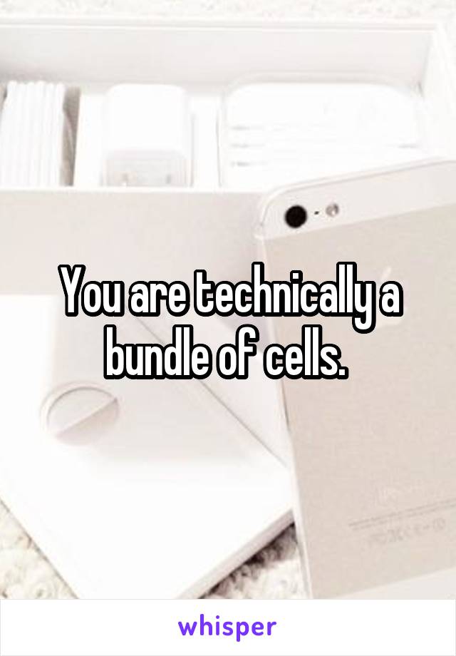 You are technically a bundle of cells. 