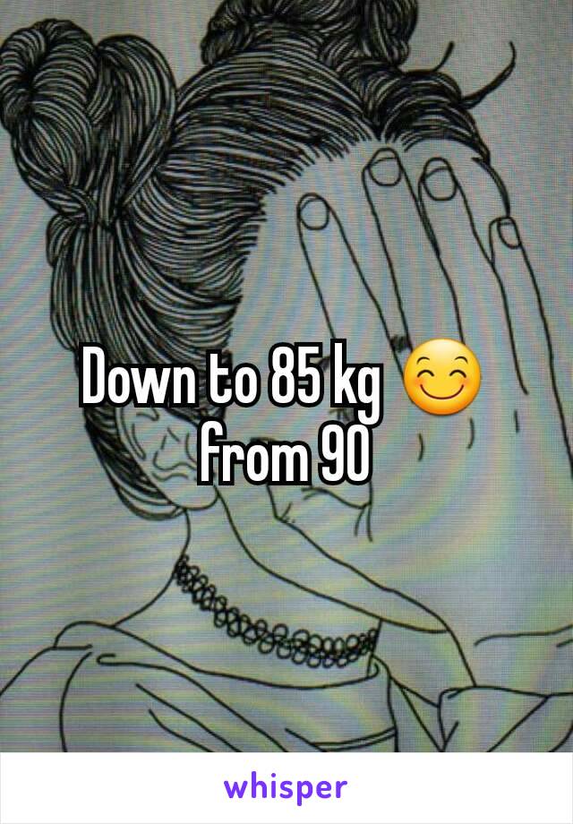 Down to 85 kg 😊 from 90