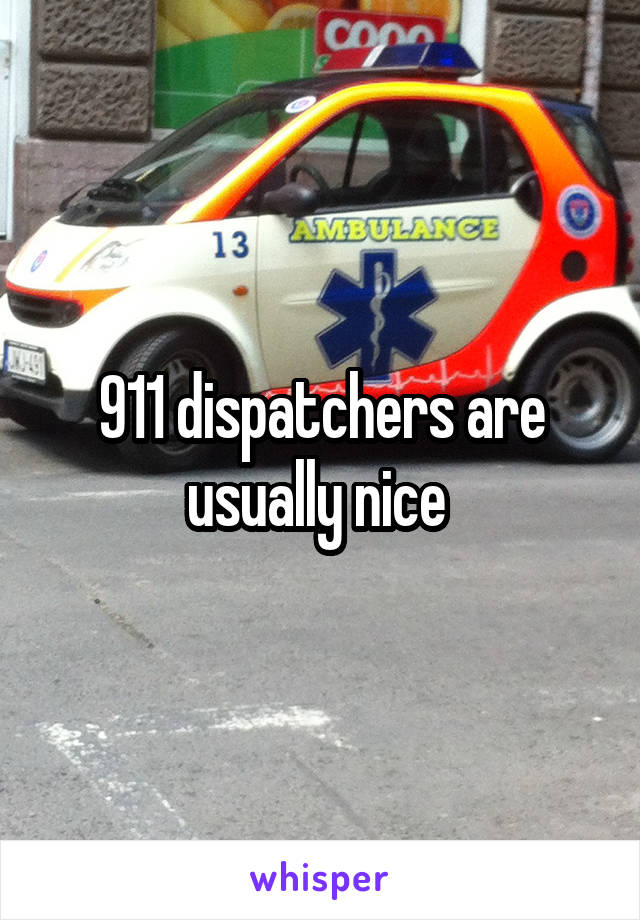 911 dispatchers are usually nice 