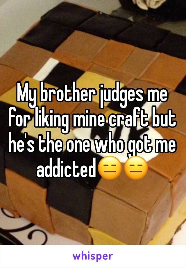 My brother judges me for liking mine craft but he's the one who got me addicted😑😑