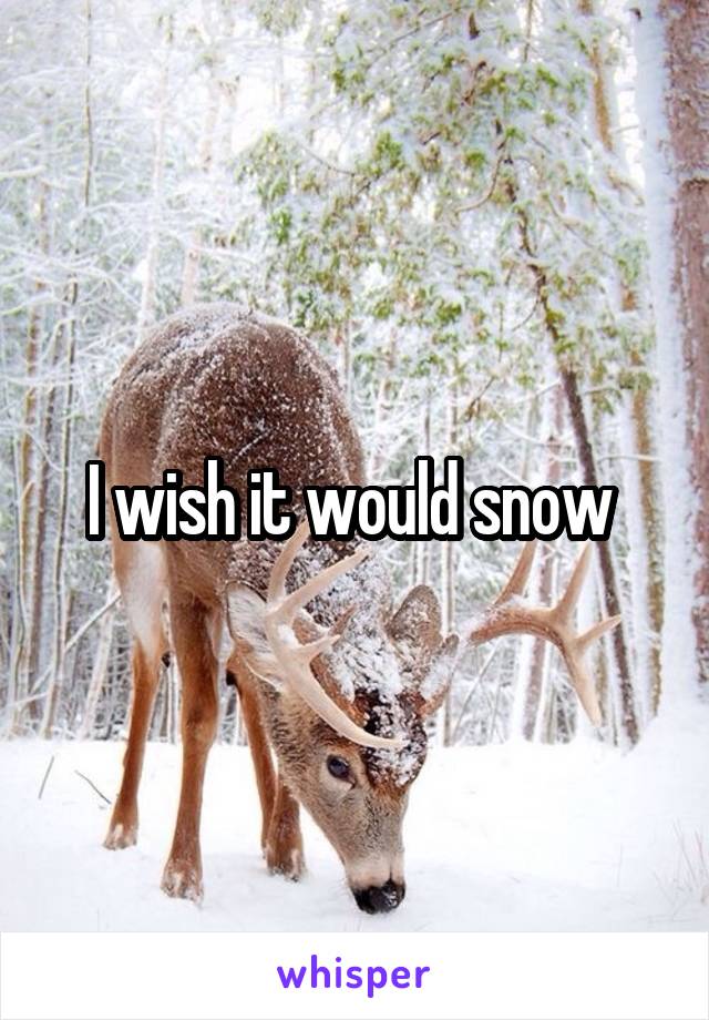 I wish it would snow 
