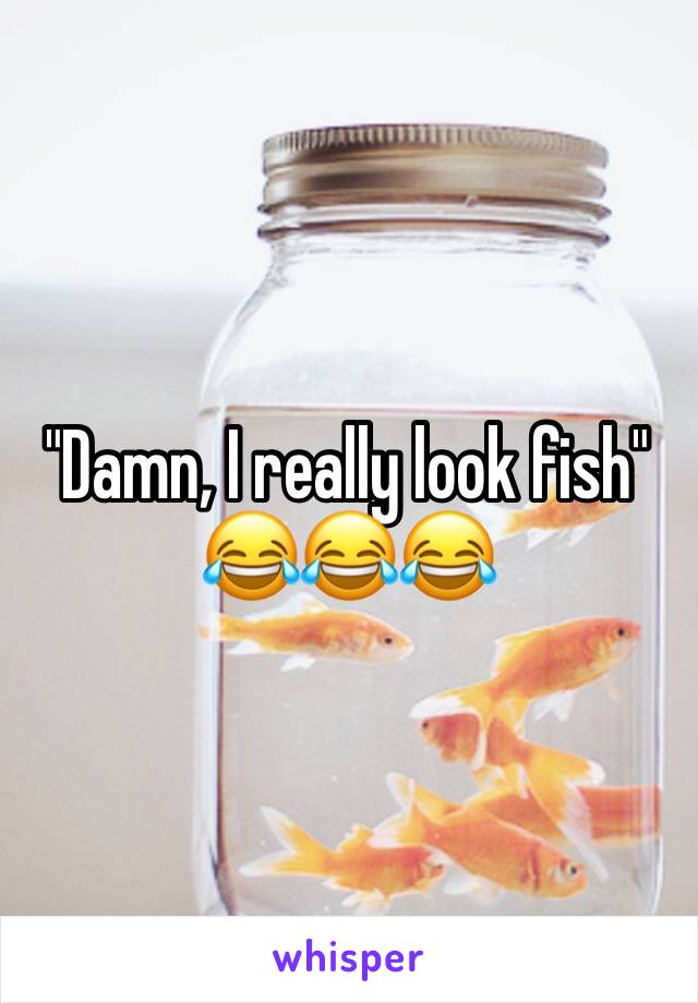 "Damn, I really look fish"
😂😂😂