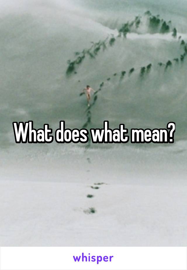 What does what mean?