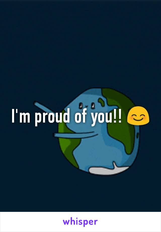 I'm proud of you!! 😊