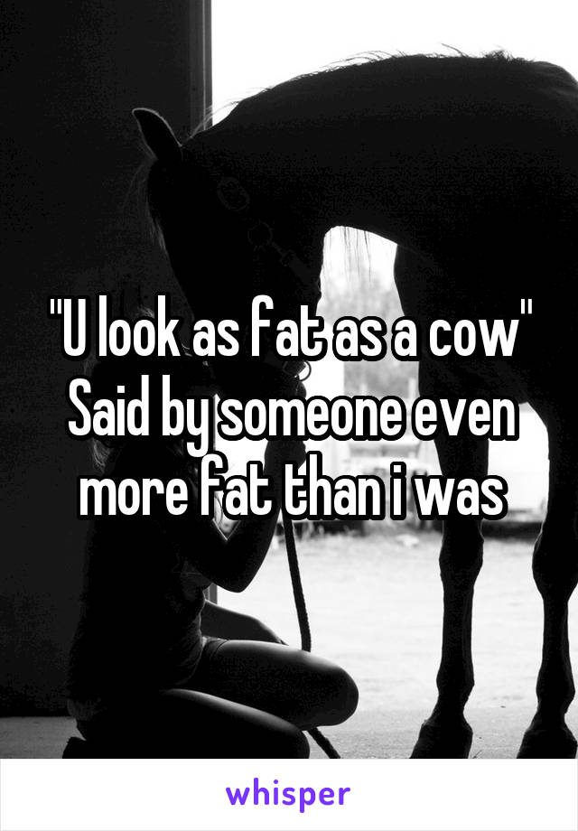 "U look as fat as a cow"
Said by someone even more fat than i was