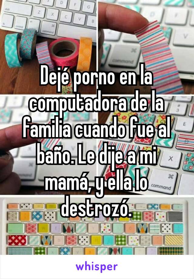 Dejé porno en la computadora de la familia cuando fue al baño. Le dije a mi mamá, y ella lo destrozó.