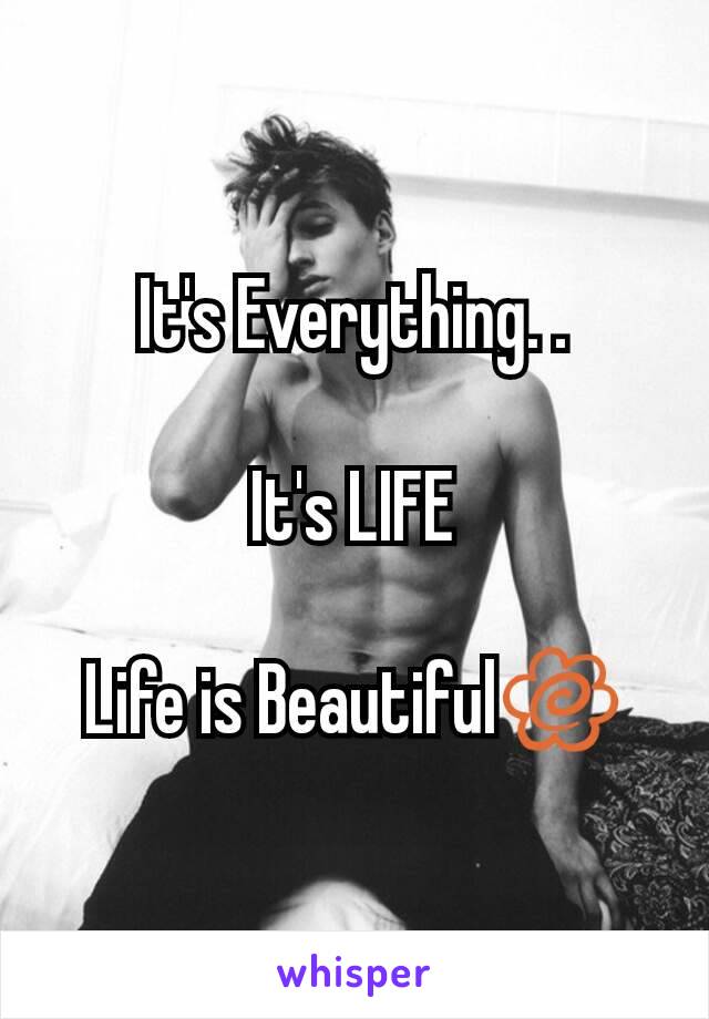 It's Everything. .

It's LIFE

Life is Beautiful💮