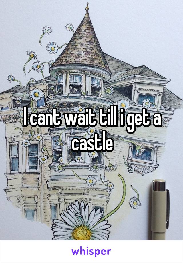 I cant wait till i get a castle