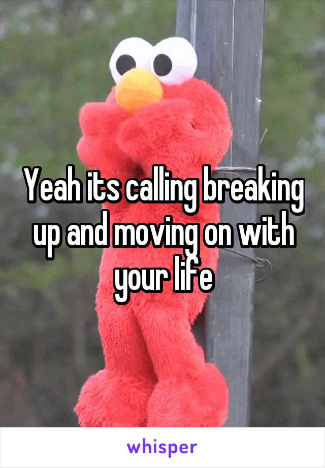 Yeah its calling breaking up and moving on with your life