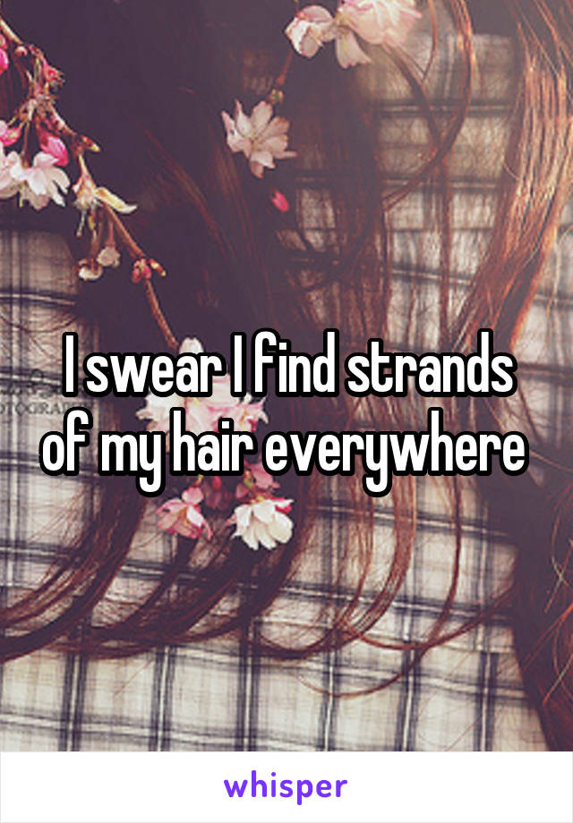 I swear I find strands of my hair everywhere 