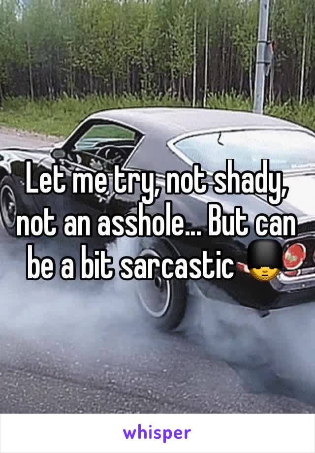 Let me try, not shady, not an asshole... But can be a bit sarcastic 💂