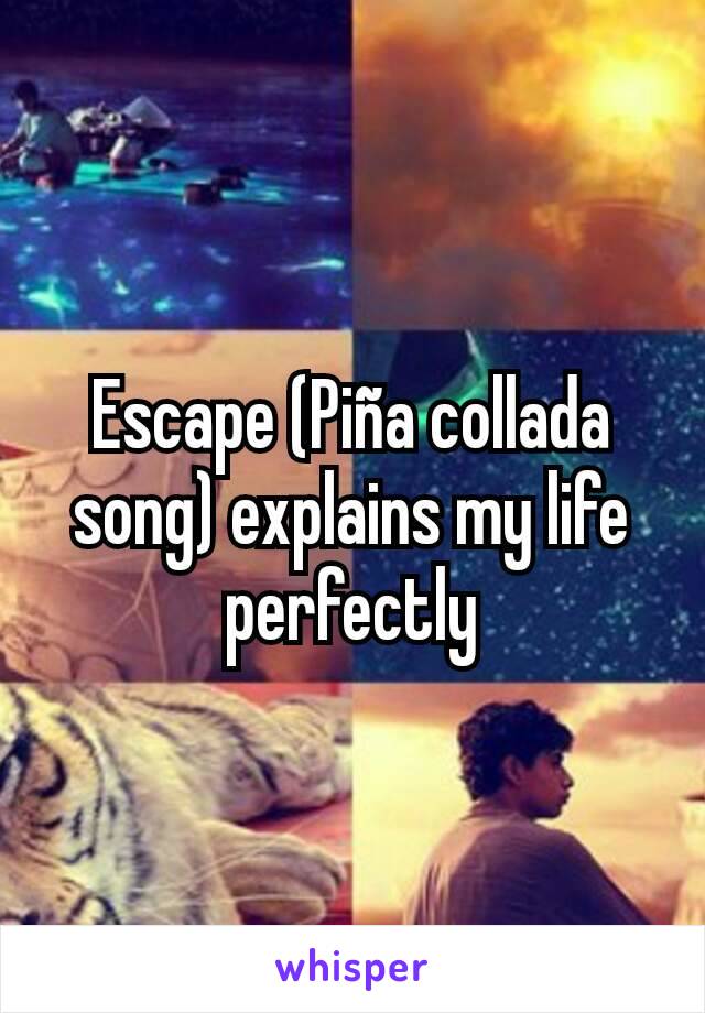 Escape (Piña collada song) explains my life perfectly