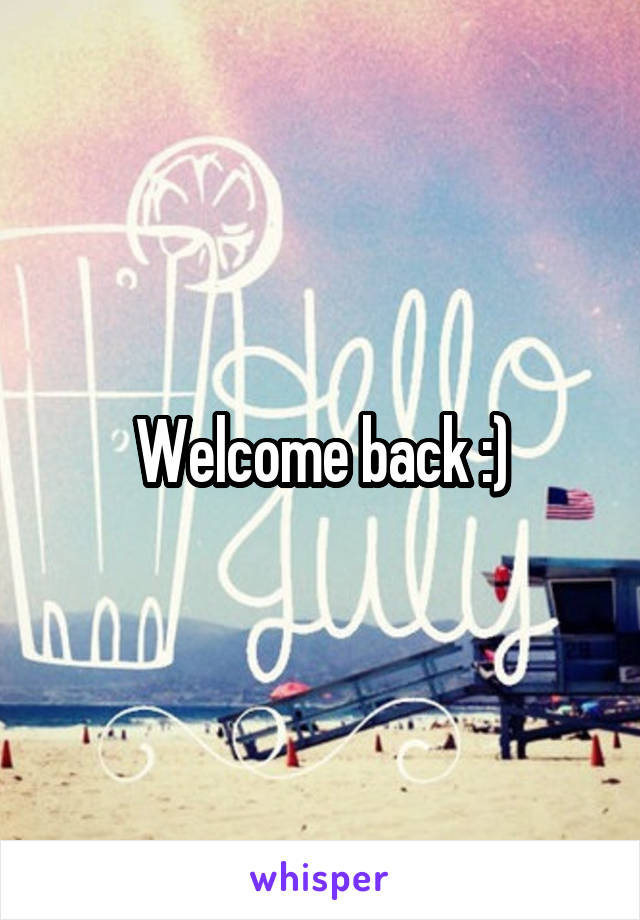 Welcome back :)