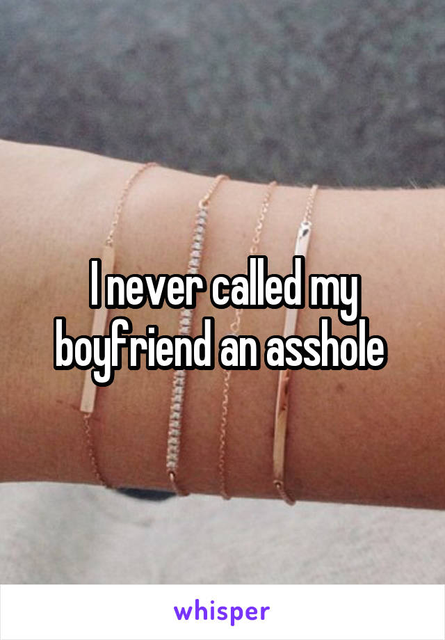 I never called my boyfriend an asshole 