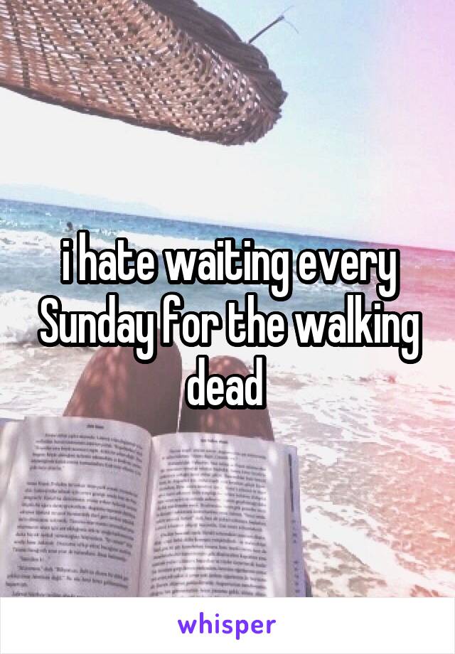 i hate waiting every Sunday for the walking dead 