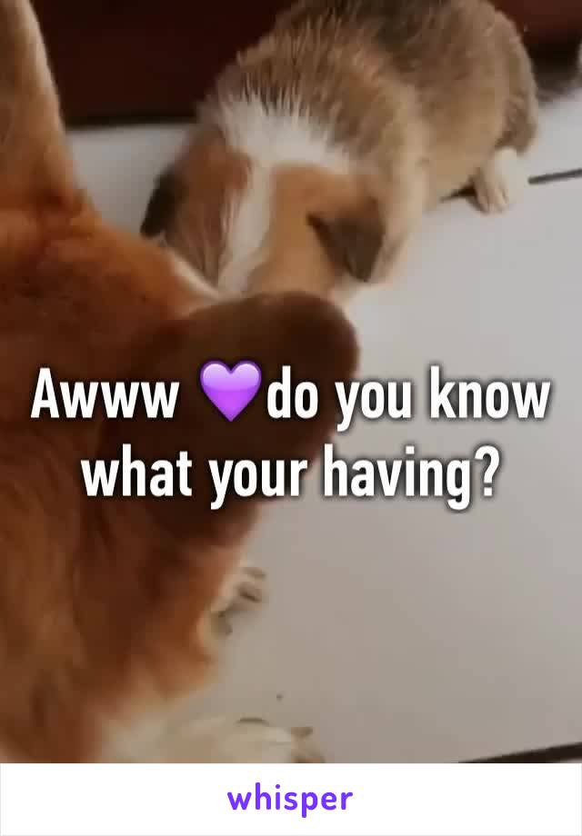 Awww 💜do you know what your having?
