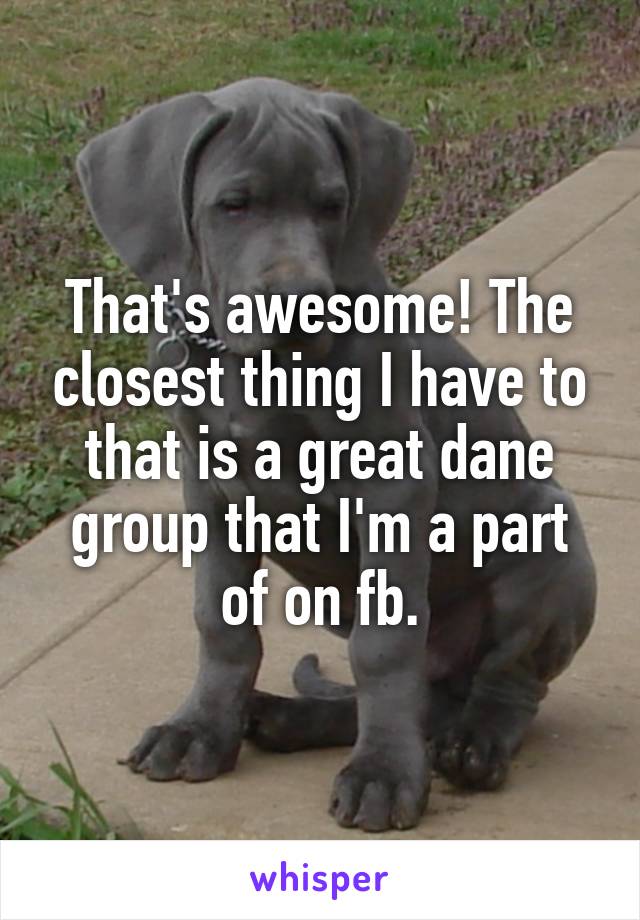 That's awesome! The closest thing I have to that is a great dane group that I'm a part of on fb.