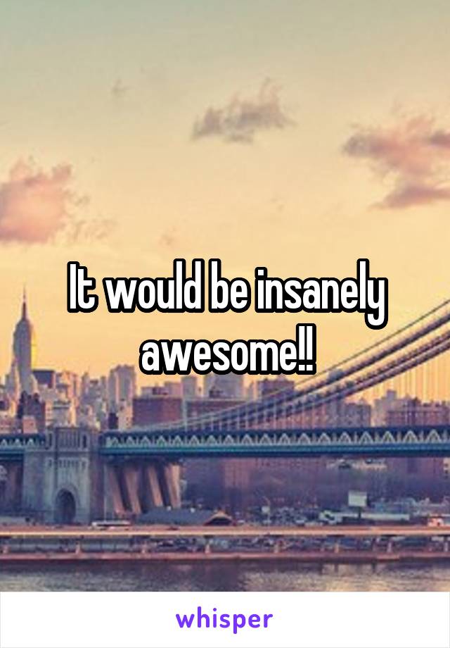 It would be insanely awesome!!