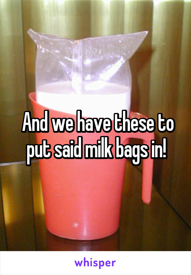  And we have these to put said milk bags in!