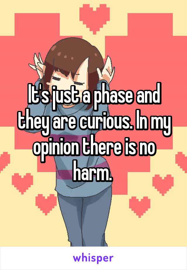 It's just a phase and they are curious. In my opinion there is no harm. 