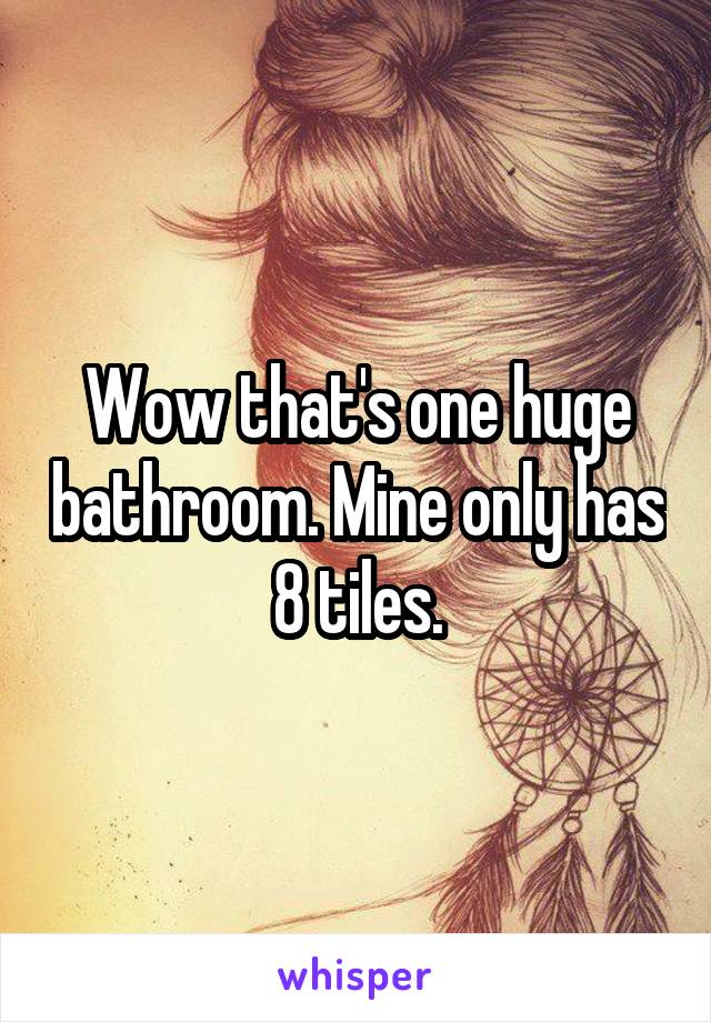 Wow that's one huge bathroom. Mine only has 8 tiles.