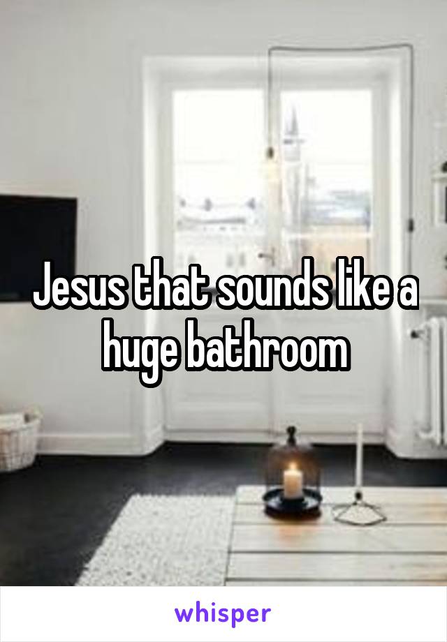 Jesus that sounds like a huge bathroom