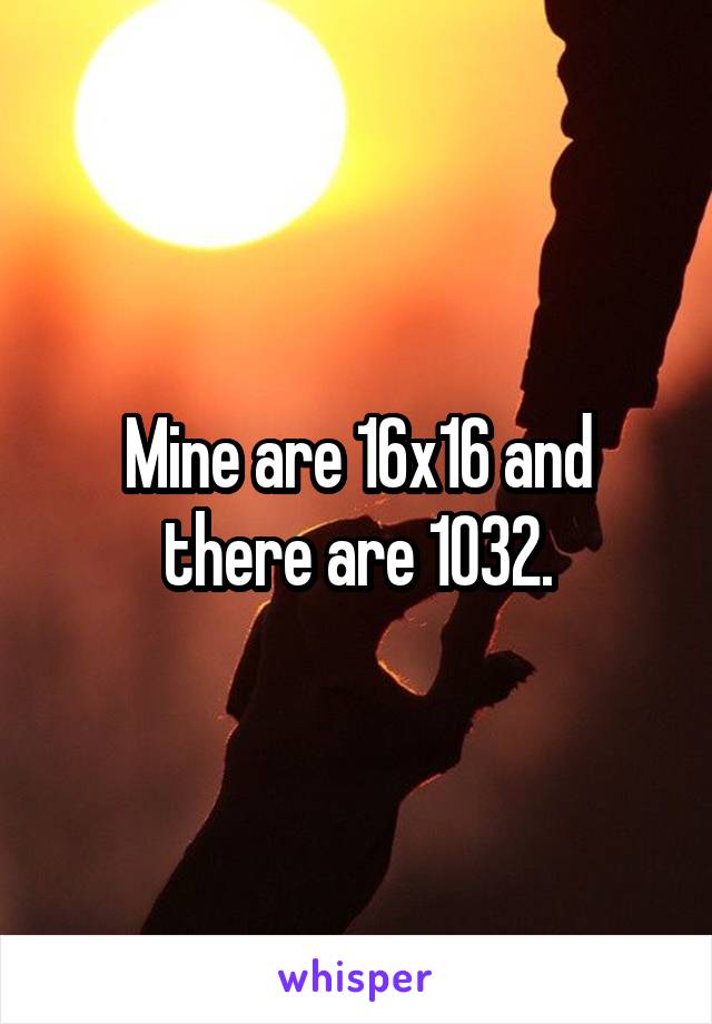 Mine are 16x16 and there are 1032.