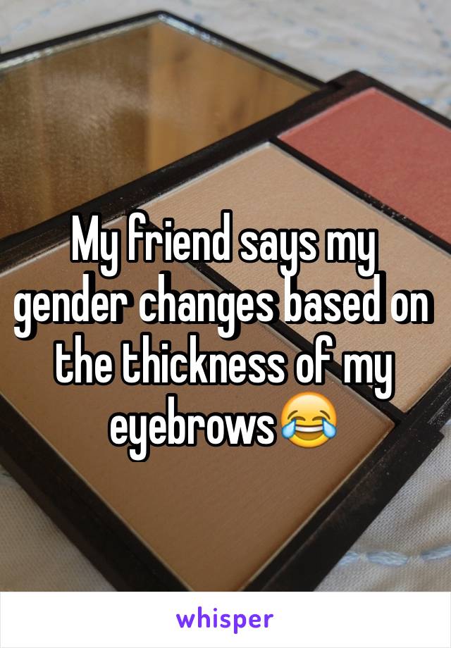 My friend says my gender changes based on the thickness of my eyebrows😂