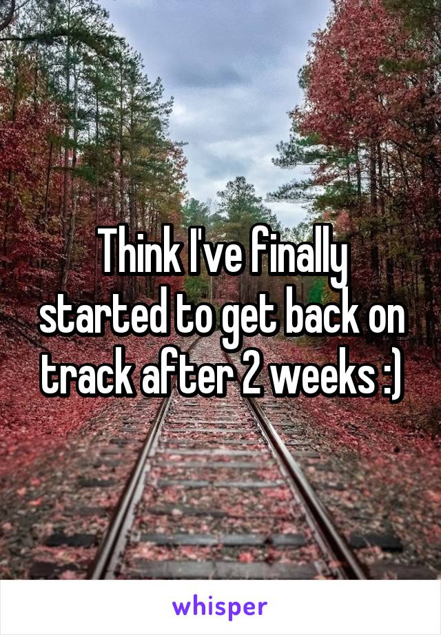 Think I've finally started to get back on track after 2 weeks :)