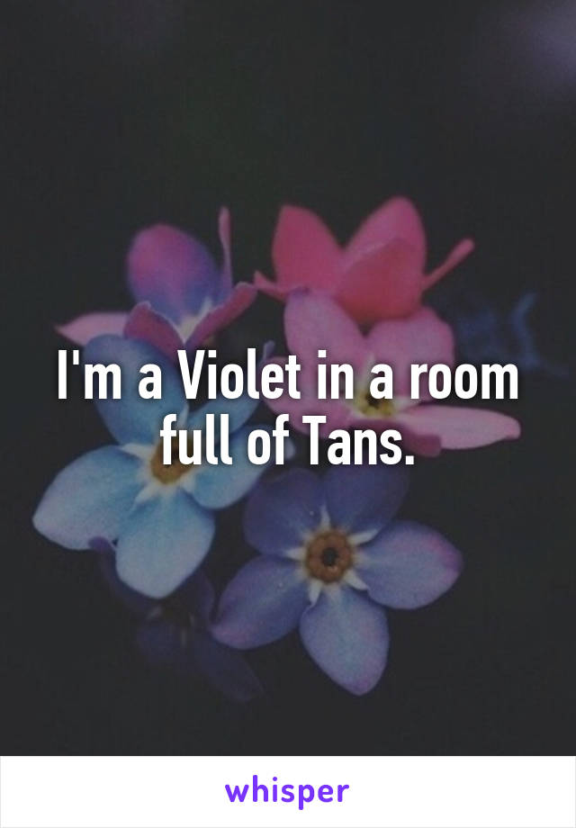 I'm a Violet in a room full of Tans.
