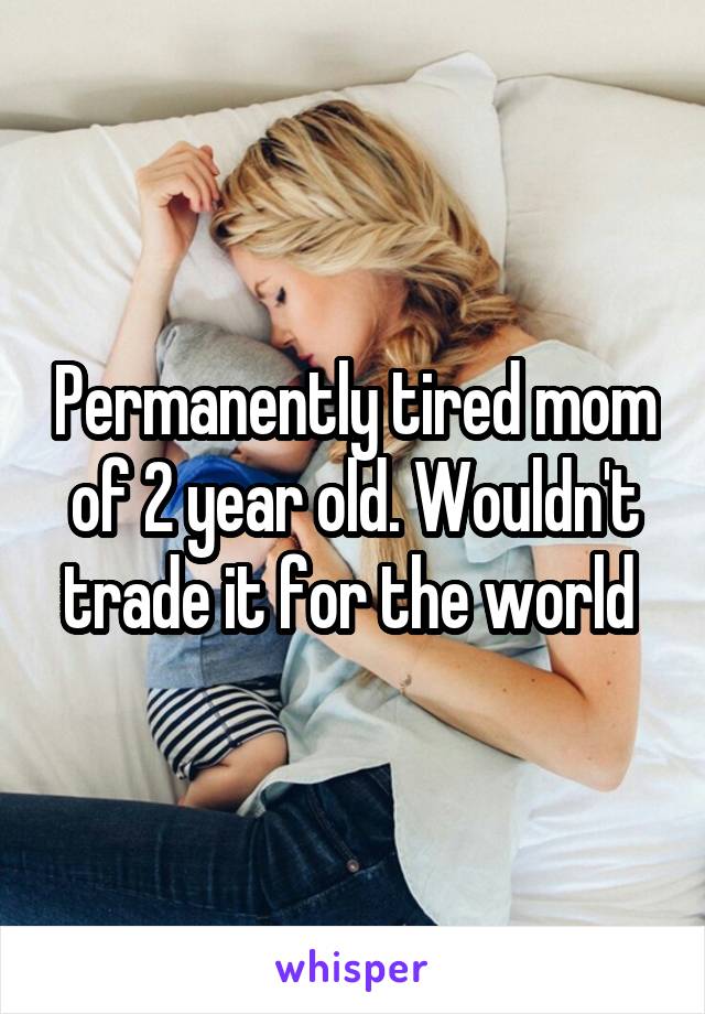 Permanently tired mom of 2 year old. Wouldn't trade it for the world 