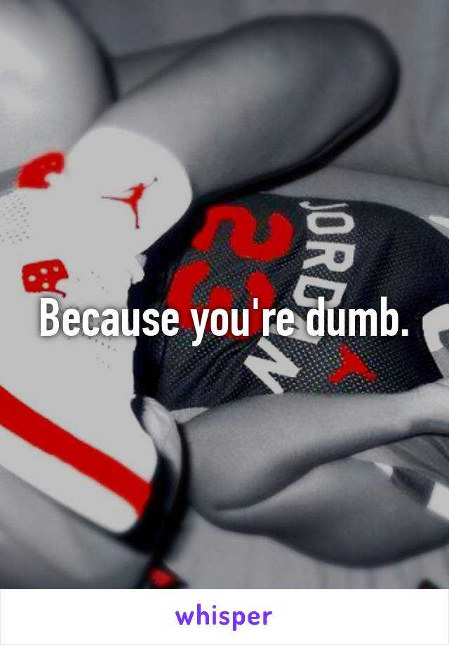 Because you're dumb.