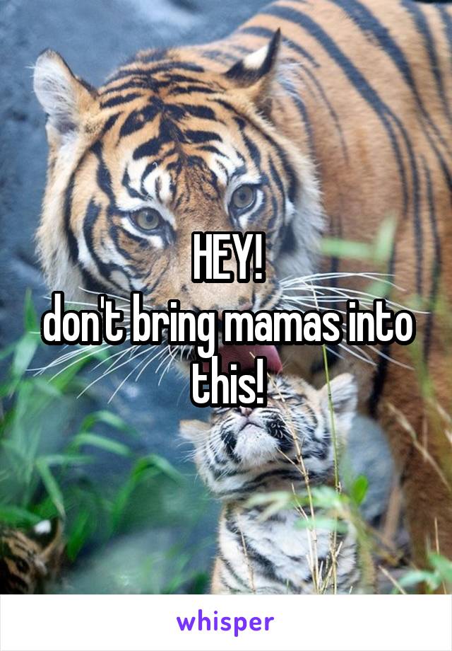HEY!
don't bring mamas into this!