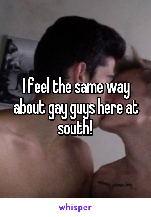 I feel the same way about gay guys here at south! 