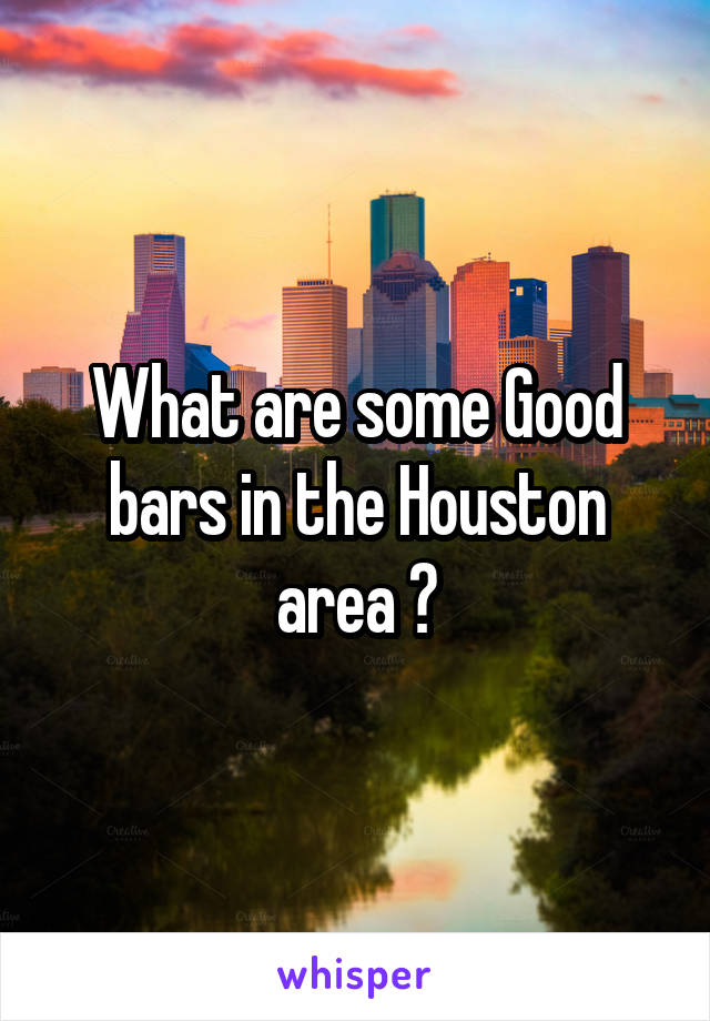 What are some Good bars in the Houston area ?