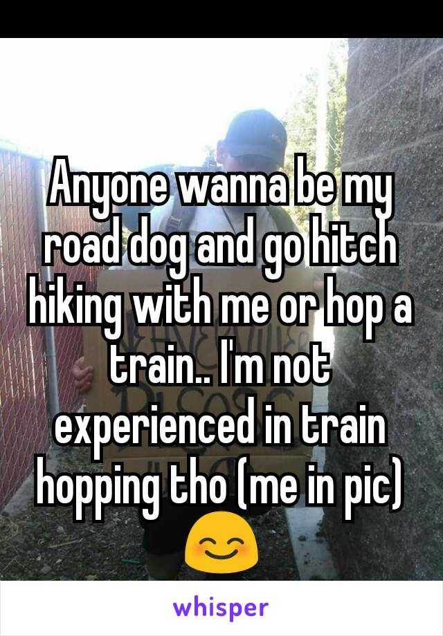 Anyone wanna be my road dog and go hitch hiking with me or hop a train.. I'm not experienced in train hopping tho (me in pic) 😊