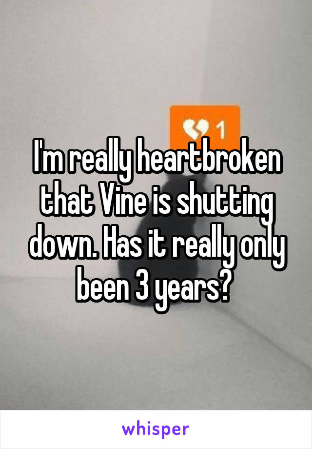 I'm really heartbroken that Vine is shutting down. Has it really only been 3 years? 