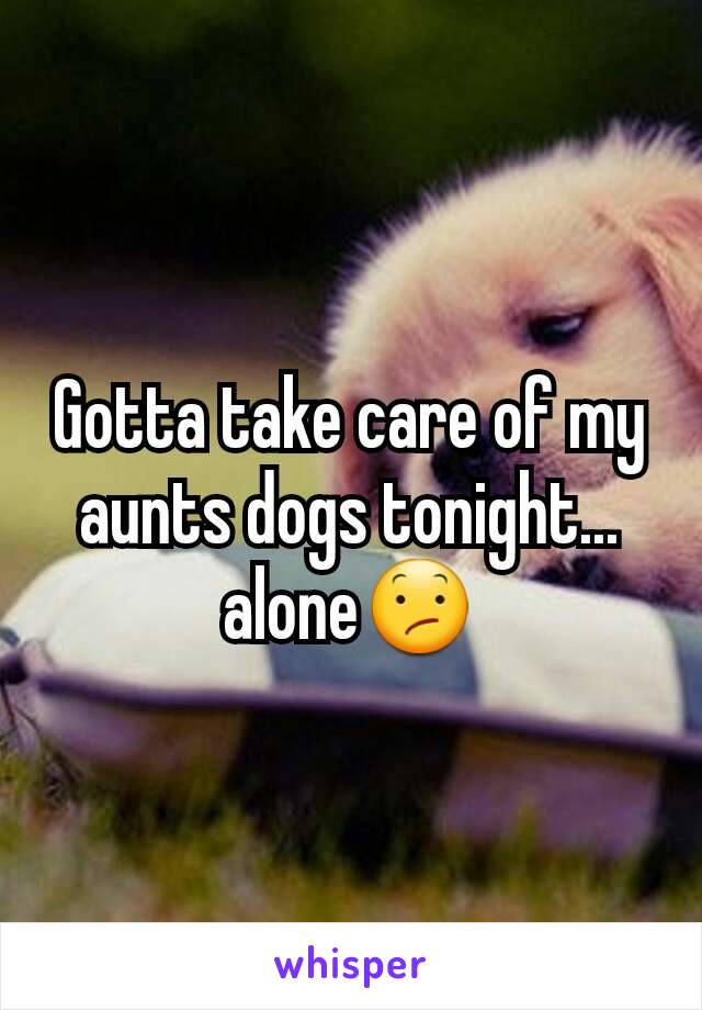 Gotta take care of my aunts dogs tonight... alone😕