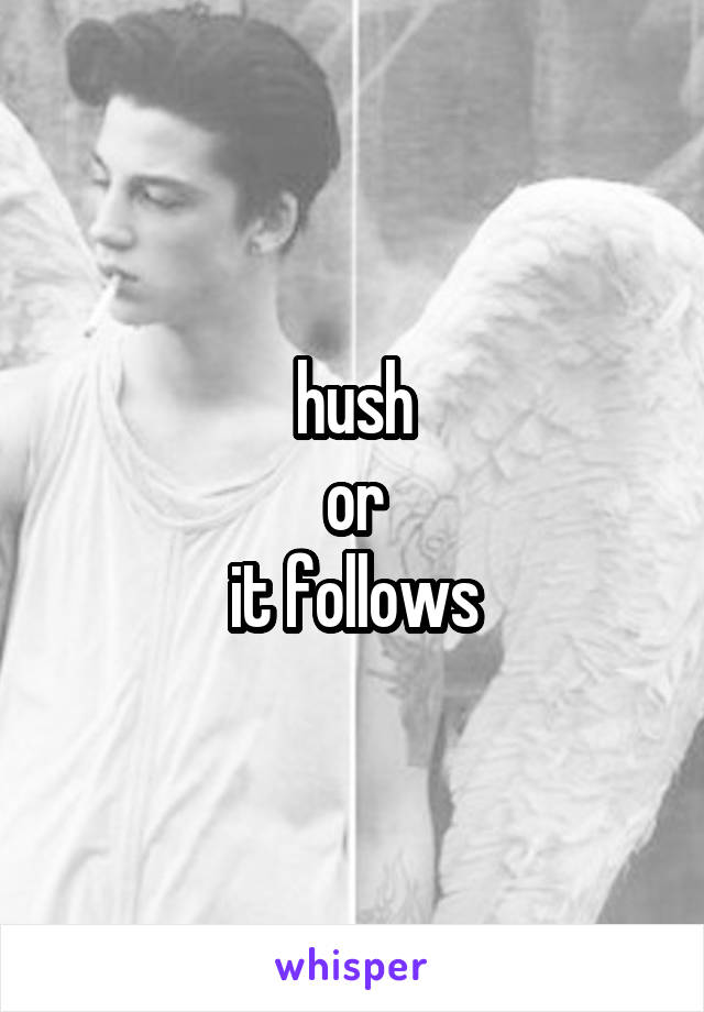hush
or
it follows