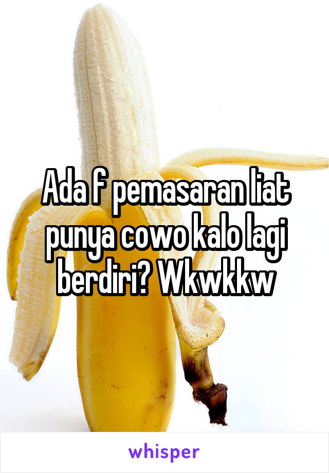 Ada f pemasaran liat punya cowo kalo lagi berdiri? Wkwkkw